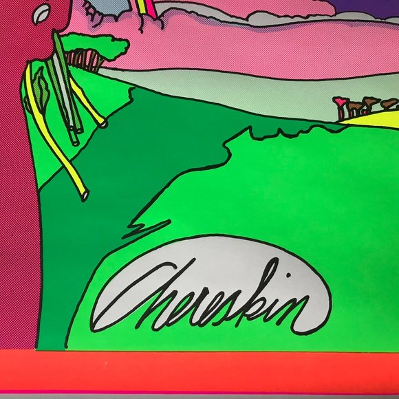 ECOLOGY Psychedelic Blacklight VINTAGE BLACK LIGHT POSTER PRINT 1969 - Picture 3 of 12